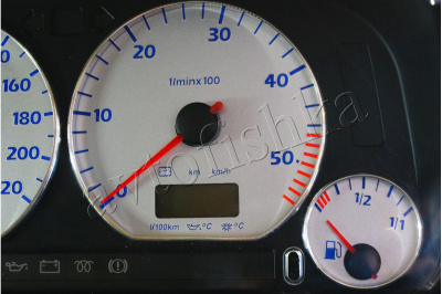 Volkswagen Caddy светодиодные шкалы (циферблаты) на панель приборов - дизайн 5